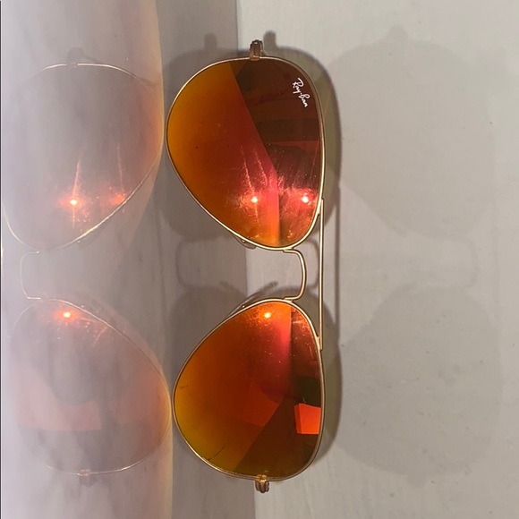 RayBan Aviator Sunglasses - Orange Flash Lens 55mm main image 11